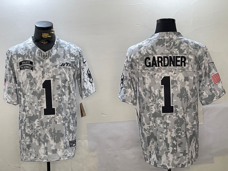 Men's New York Jets Sauce Gardner #1 Arctic Camo 2024 Salute to Service Limited Jersey1