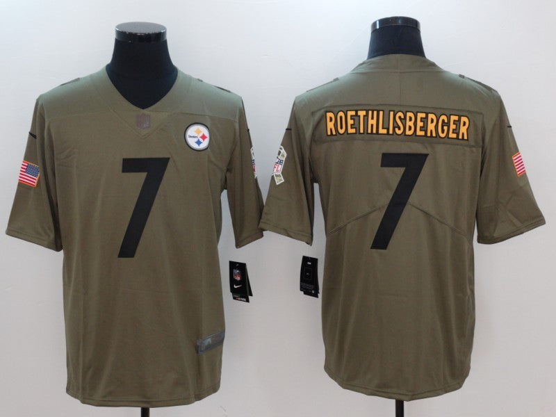 Men's Pittsburgh Steelers Ben Roethlisberger #7 Brown Alternate Game Jersey1