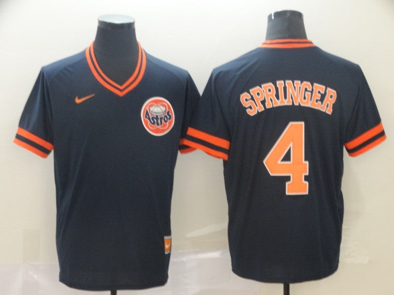 Men's Houston Astros George Springer #4 Navy Authentic Game Jersey1