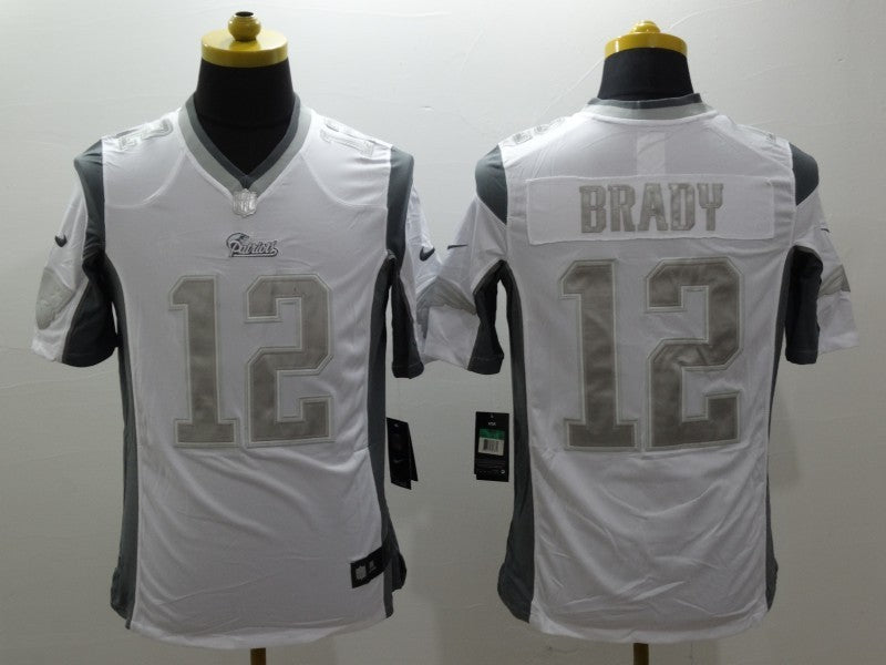 Men's New England Patriots Tom Brady #12 White Authentic Game Jersey1