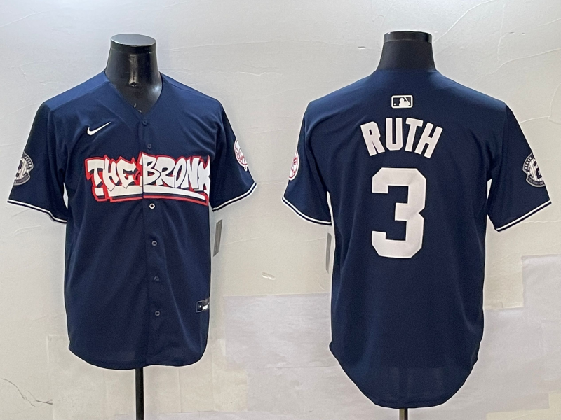 Men's New York Yankees Babe Ruth Navy Limited Player Jersey1