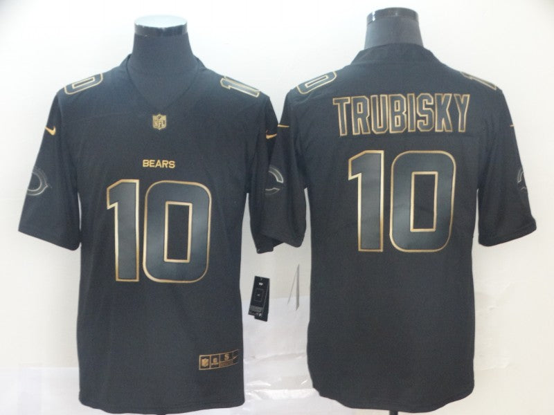 Men's Chicago Bears Mitch Trubisky #10 Black Player Game Jersey1