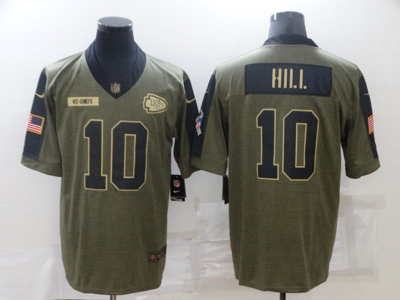 Men's Kansas City Chiefs Tyreek Hill #10 Brown Game Player Jersey1