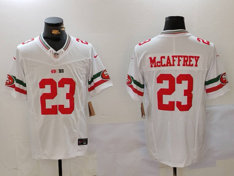 Men's San Francisco 49ers Christian McCaffrey #23 White Alternate Vapor F.U.S.E. Limited Jersey1