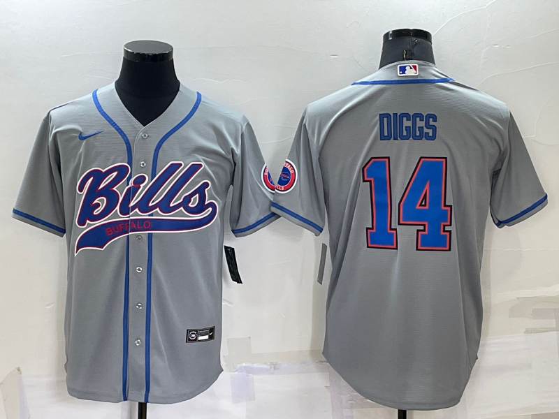 Men's Buffalo Bills Stefon Diggs #14 Gray Game Jersey1 Joint Edition