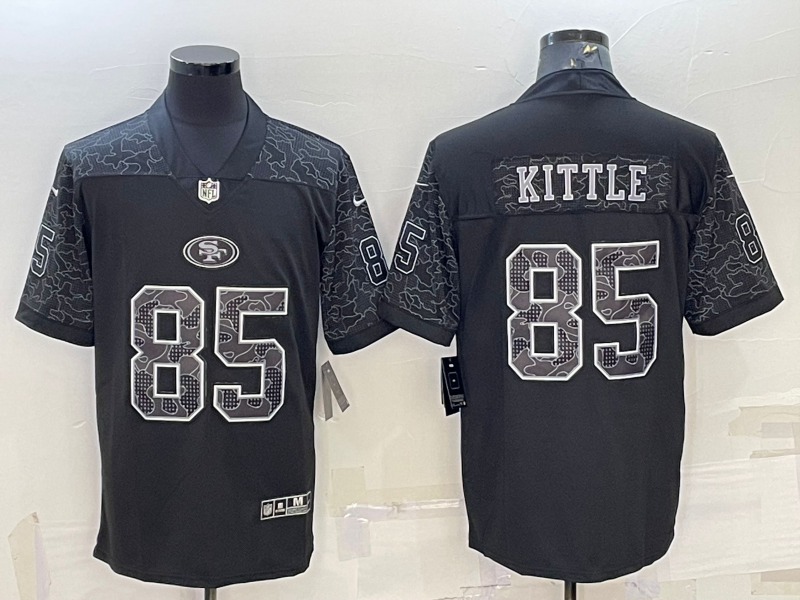 Men's San Francisco 49ers George Kittle #85 Black Retired Player RFLCTV Limited Jersey1