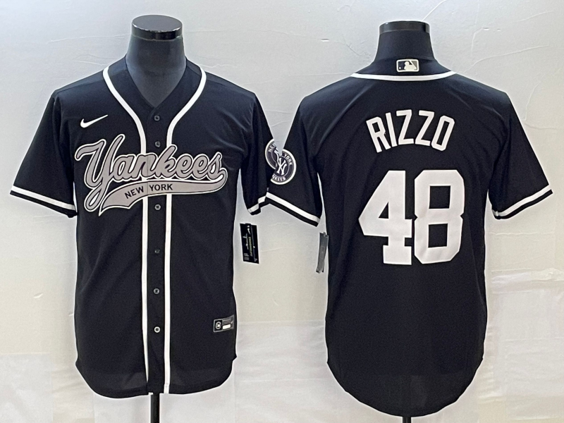 Men's New York Yankees Anthony Rizzo #48 Black Player Jersey1 Joint Edition