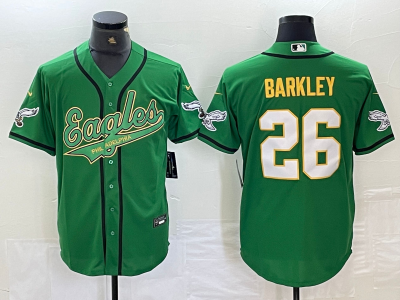 Men's Philadelphia Eagles Saquon Barkley #26 Kelly Green Player Jersey1 Joint Edition