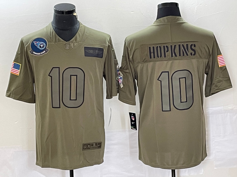Men's Tennessee Titans DeAndre Hopkins #10 Brown Game Jersey1