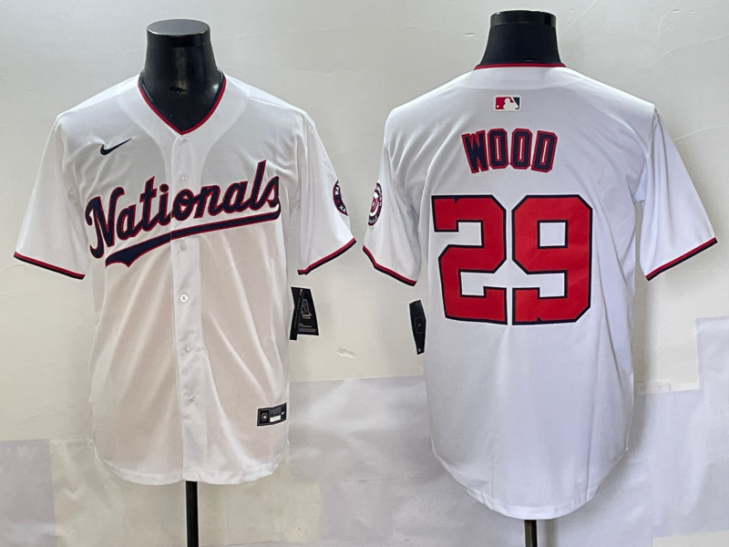 Men's Washington Nationals James Wood #29 White Home Replica Player Jersey