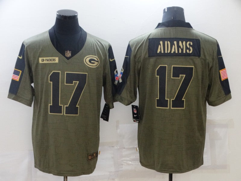 Men's Green Bay Packers Davante Adams #17 Brown Game Player Jersey1