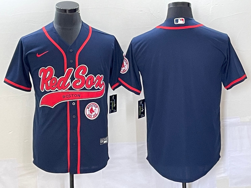 Men's Boston Red Sox Navy Blank Jersey1