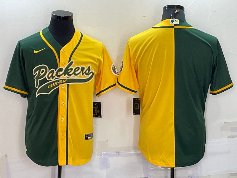 Men's Green Bay Packers Green/Yellow Blank Jersey1
