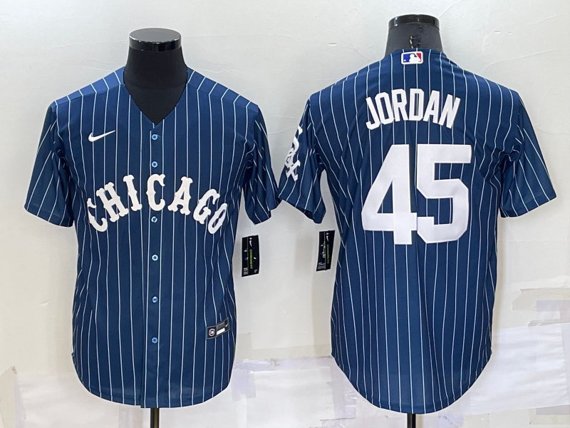 Men's Chicago White Sox Michael Jordan #45 Blue Replica Baseball Jersey1