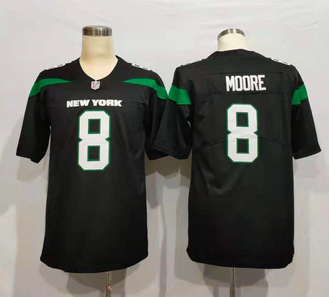Men's New York Jets Elijah Moore #8 Stealth Black Game Jersey1