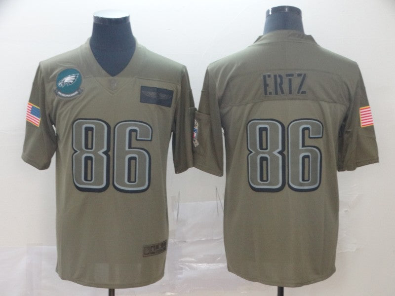 Men's Philadelphia Eagles Zach Ertz #86 Brown Game Jersey1