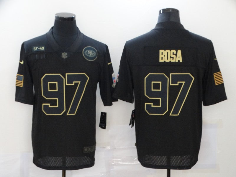 Men's San Francisco 49ers Nick Bosa #97 Black Authentic Game Jersey1