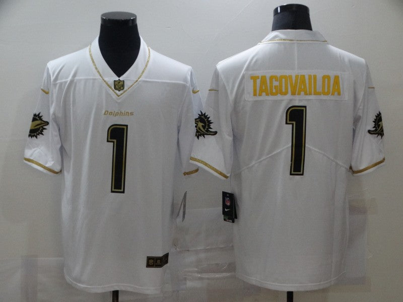 Men's Miami Dolphins Tua Tagovailoa #1 White Game Player Jersey1
