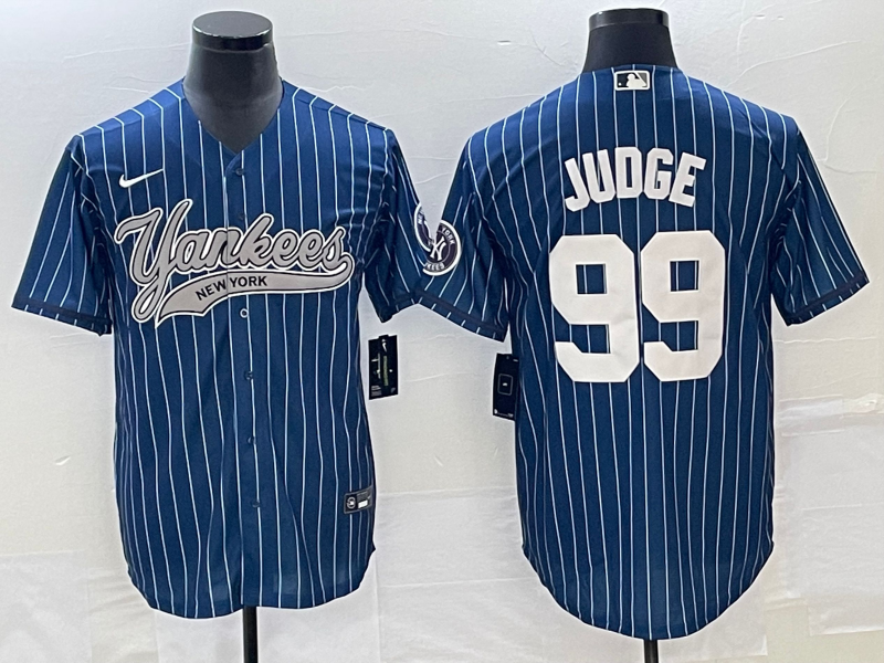 Men's New York Yankees Aaron Judge #99 Blue Player Jersey1 Joint Edition