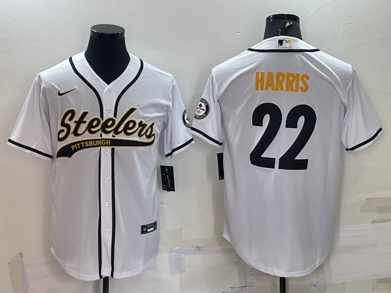 Men's Pittsburgh Steelers Najee Harris #22 White Player Jersey1