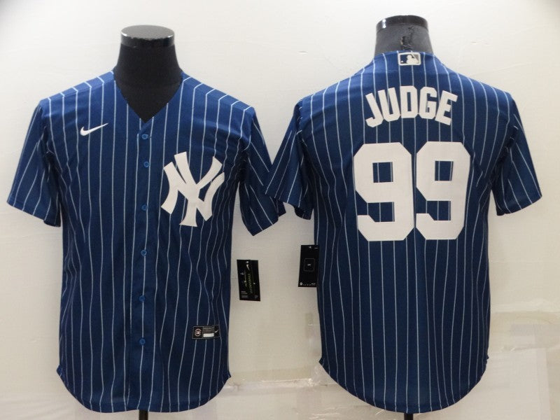 Men's New York Yankees Aaron Judge #99 Blue Replica Baseball Jersey1