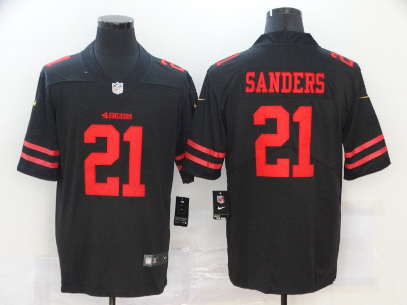 Men's San Francisco 49ers Deion Sanders #21 Black Game Jersey1