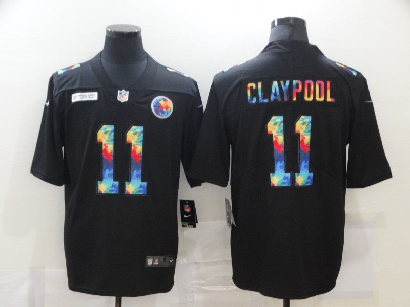 Men's Pittsburgh Steelers Chase Claypool #11 Black Game Player Jersey1