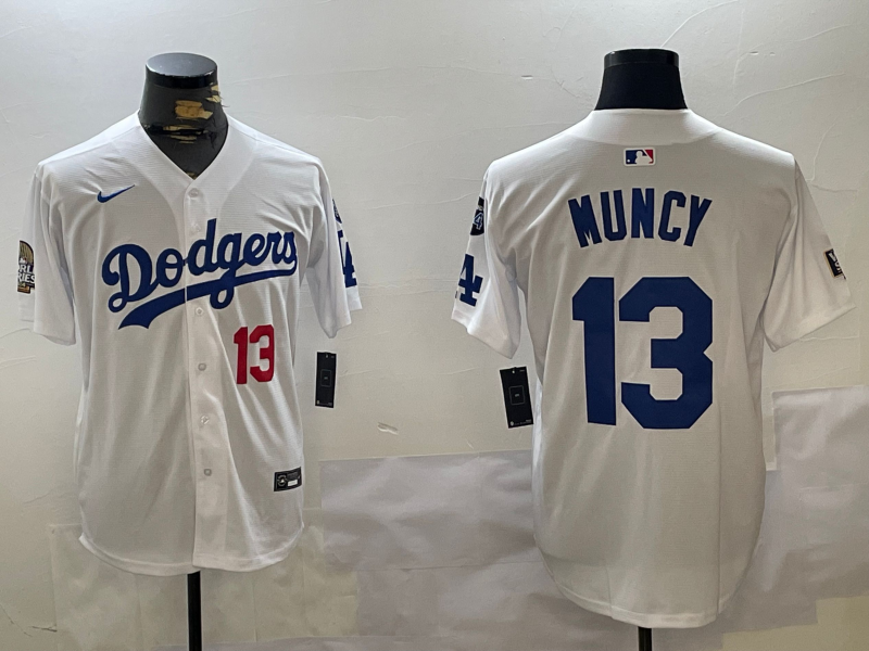Men's Los Angeles Dodgers Max Muncy #13 White Game Player Jersey1