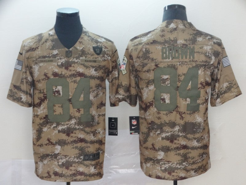Men's Las Vegas Raiders Antonio Brown #84 Camouflage Game Player Jersey1