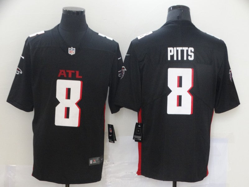 Men's Atlanta Falcons Kyle Pitts #8 Black Game Player Jersey1