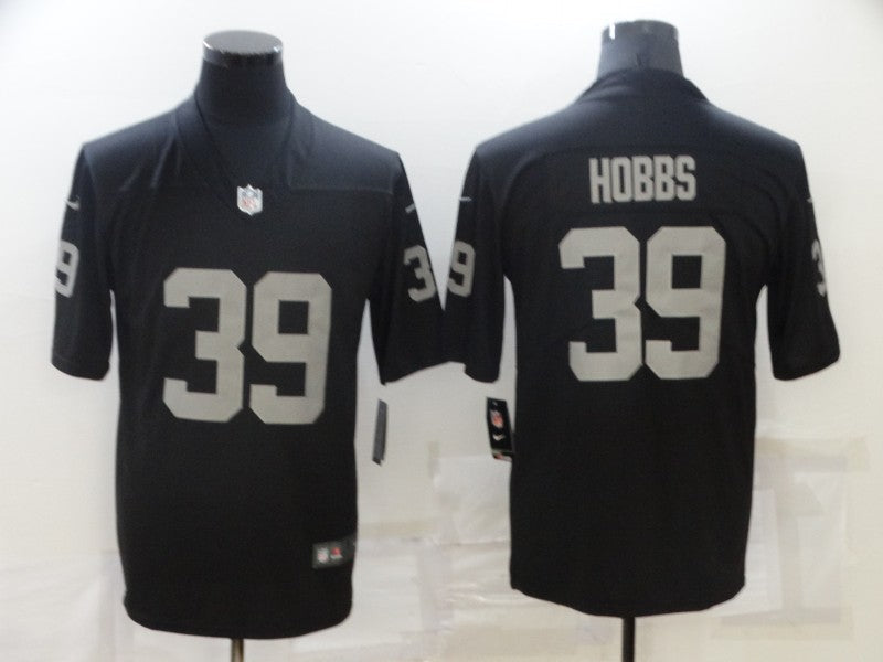 Men's Las Vegas Raiders Nate Hobbs #39 Black Game Jersey1