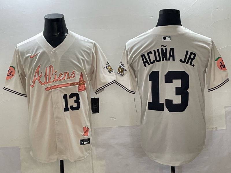 Men's Atlanta Braves Ronald Acuna Jr. #13 White Alternate Player Jersey