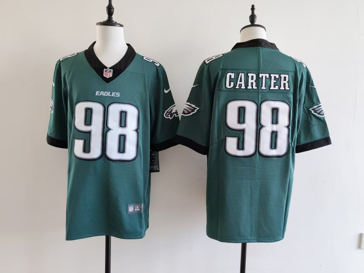 Men's Philadelphia Eagles Jalen Carter Nike Jersey-Midnight Green