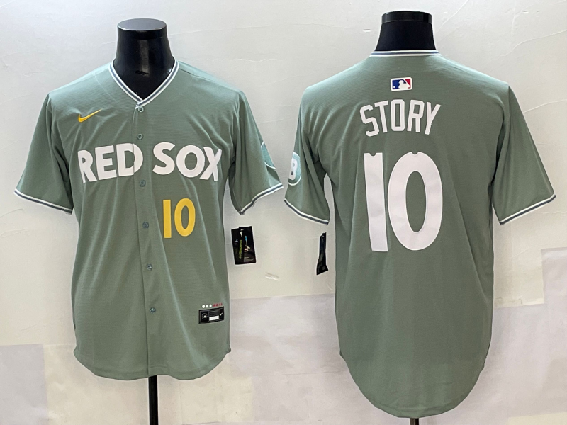 Men's Boston Red Sox Trevor Story #10 Gray 2025 City Connect Limited Player Jersey