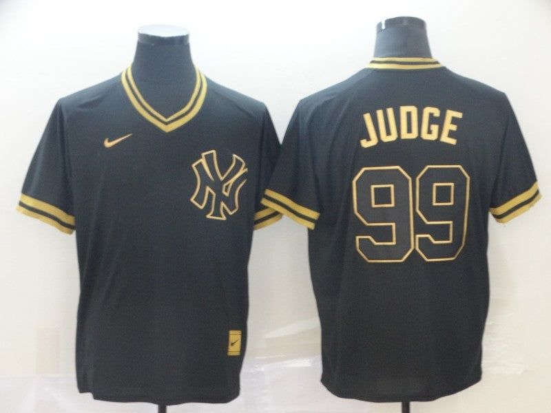 Men's New York Yankees Aaron Judge #99 Black Authentic Game Jersey1