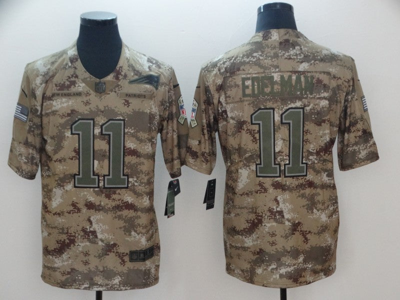 Men's New England Patriots Julian Edelman #11 Camouflage Game Jersey1