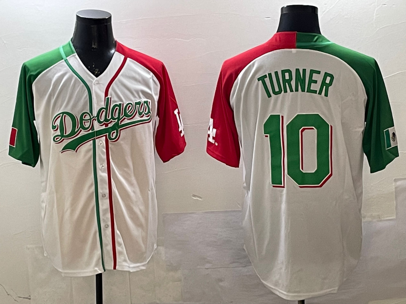 Men's Los Angeles Dodgers Justin Turner #10 White Replica Player Jersey1