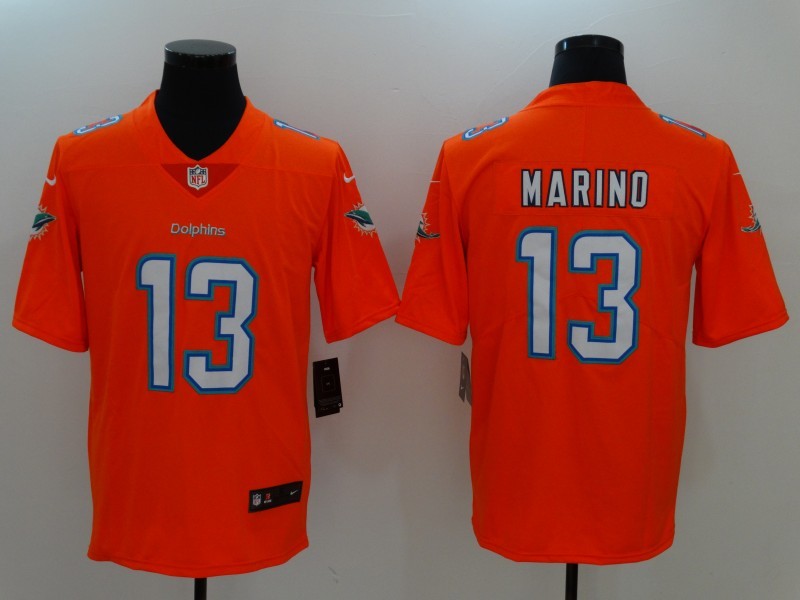 Men's Miami Dolphins Dan Marino #13 Orange Game Jersey1