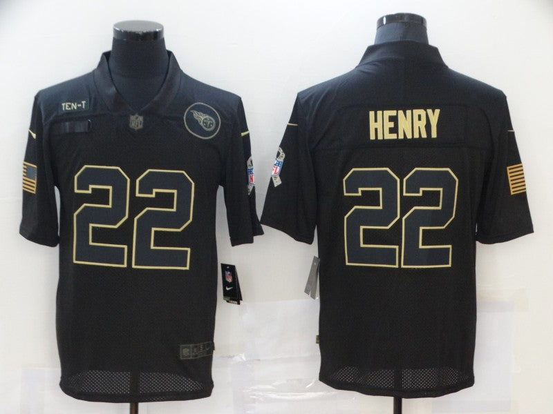 Men's Tennessee Titans Derrick Henry #22 Black Game Player Jersey1