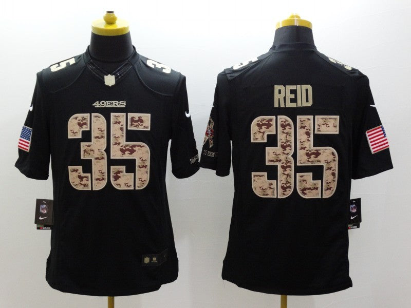 Men's San Francisco 49ers Eric Reid #35 Black Game Player Jersey1