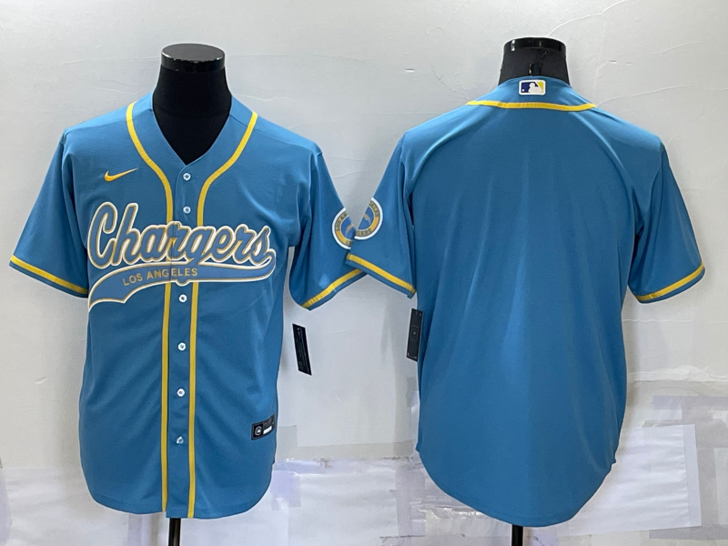 Men's Los Angeles Chargers Powder Blue Blank Jersey1