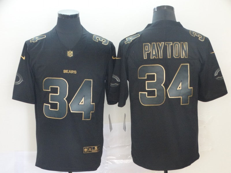 Men's Chicago Bears #34 Walter Payton Black Game Player Jersey1
