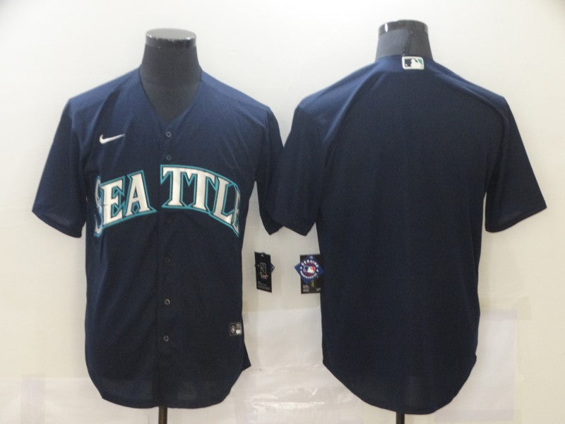 Men's Seattle Mariners Navy Alternate Replica Blank Jersey1