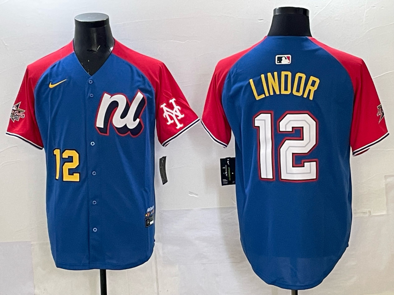 Men's National League Francisco Lindor #12 Blue 2025 All-Star Edition Replica Player Jersey