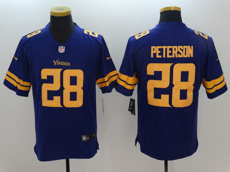 Men's Minnesota Vikings Adrian Peterson #28 Purple Game Player Jersey1