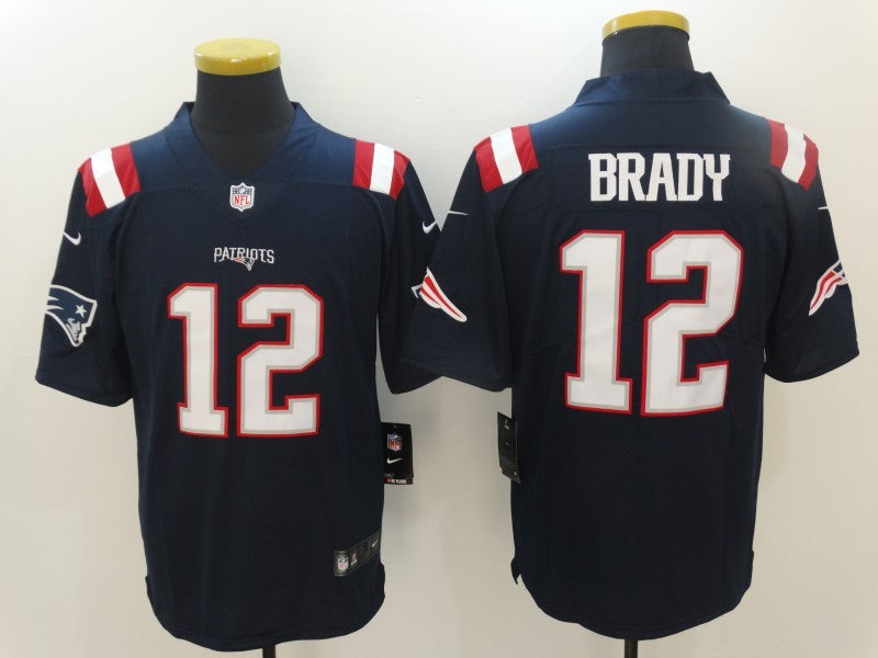 Men's New England Patriots Tom Brady #12 Navy Game Jersey1