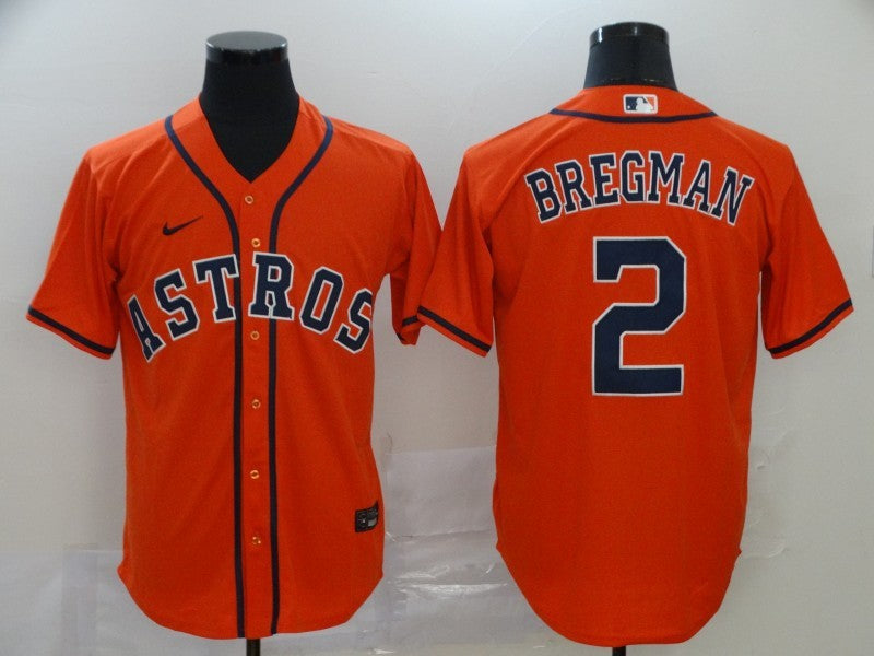 Men's Houston Astros Alex Bregman #2 Orange Replica Baseball Jersey