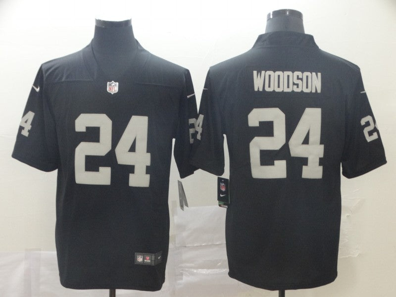 Men's Las Vegas Raiders Charles Woodson #24 Black Game Jersey1