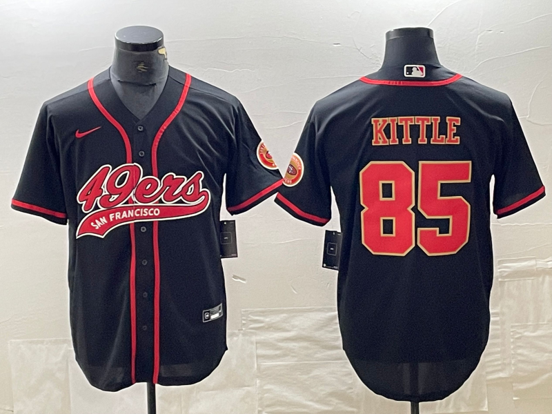 Men's San Francisco 49ers George Kittle #85 Black Fashion Jersey1 Joint Edition