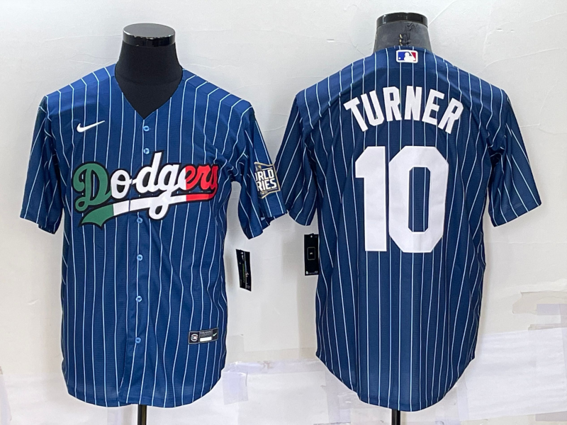 Men's Los Angeles Dodgers Justin Turner #10 Blue Player Game Jersey1